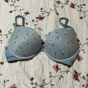PINK floral super push up bra